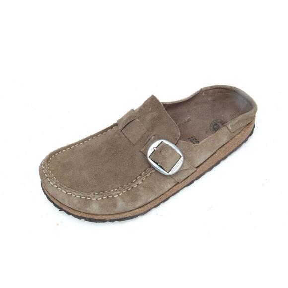 Birkenstock Buckley Clogs Shoes Suede Brown Women's Slip On 41 / 10 Reg/Narrow - Picture 1 of 13